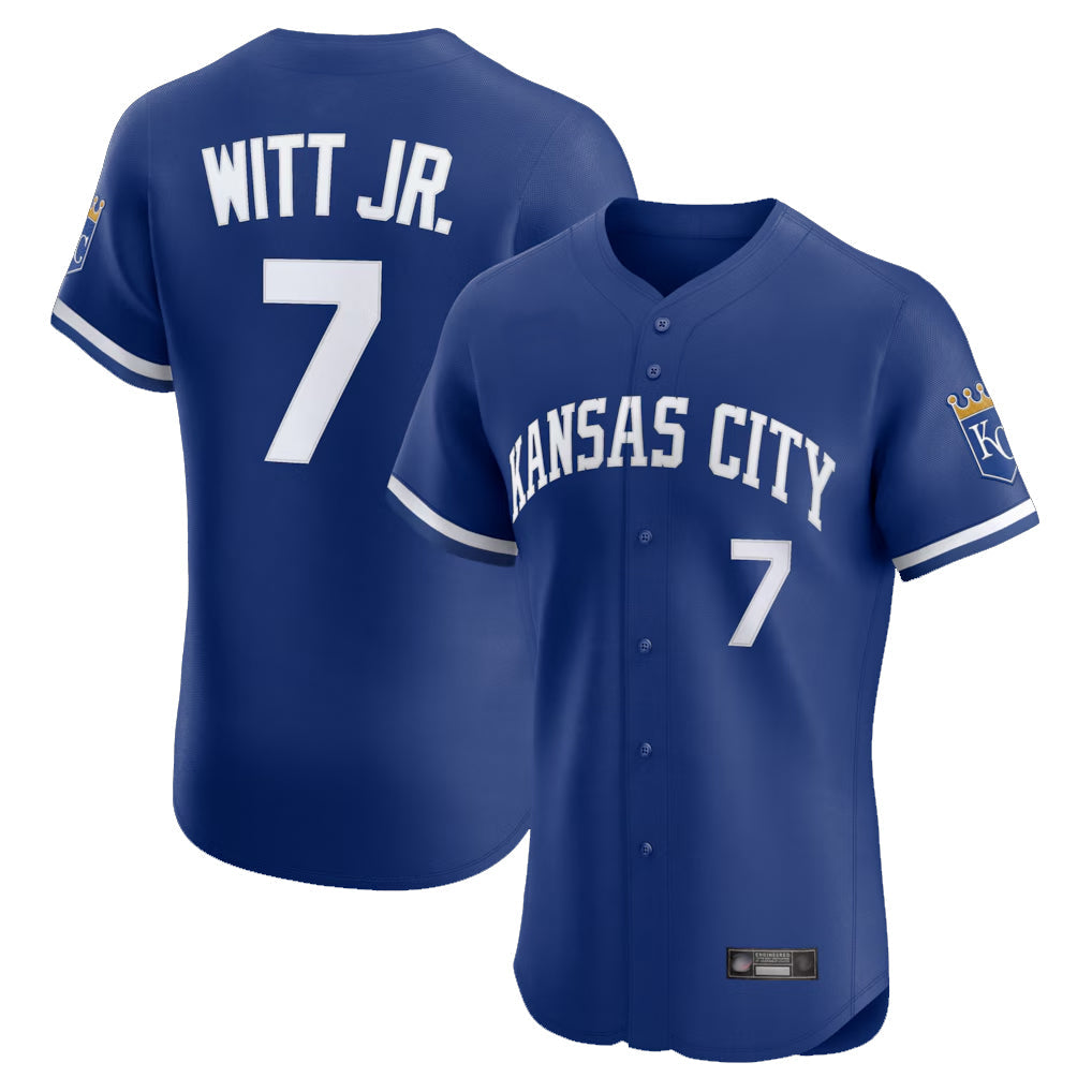 Kdoa KC.Royals #7 Bobby Witt Jr. Player Royal Limited Elite Home Stitched Jerseys