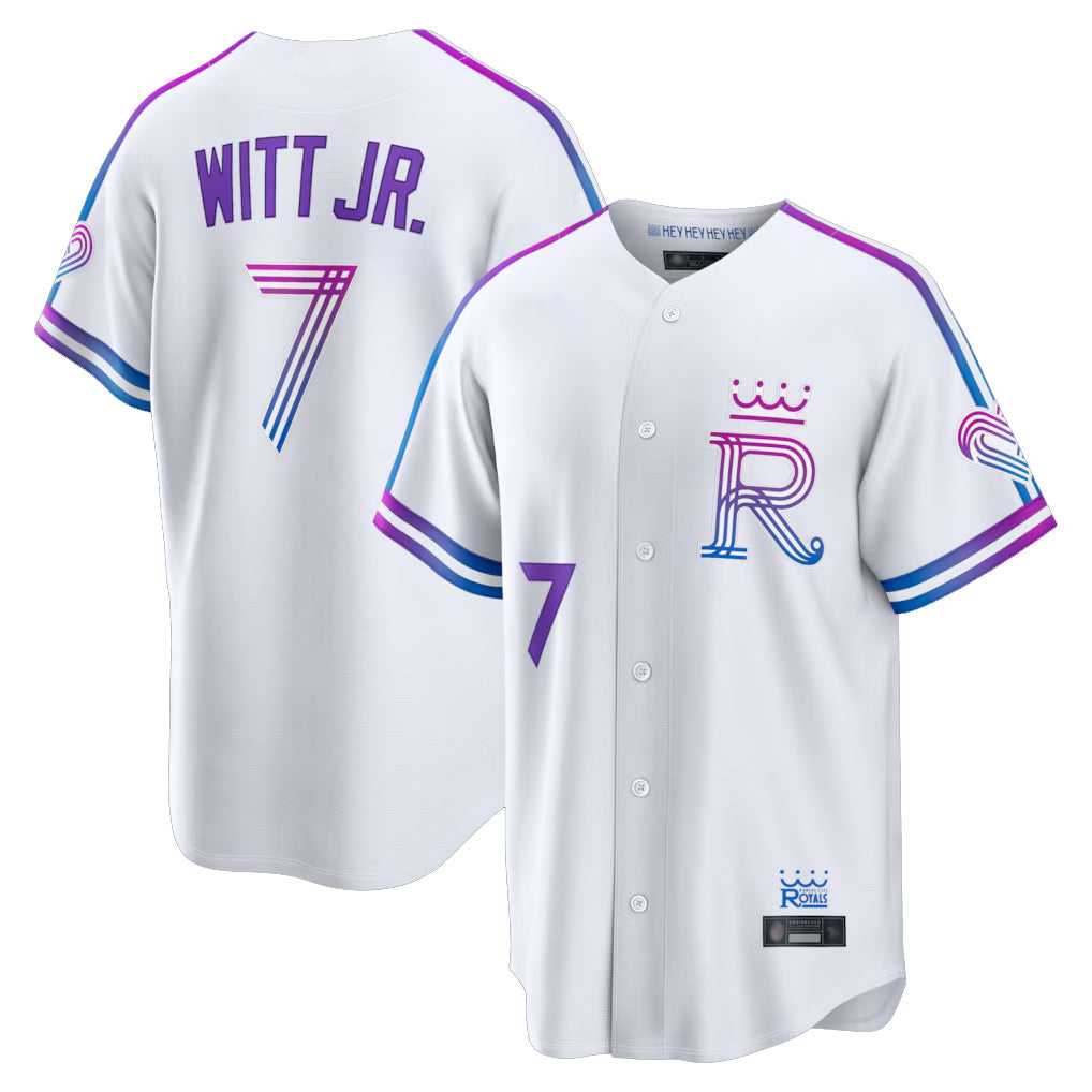 Kdoa KC.Royals #7 Bobby Witt Jr. Player White 2026 City Connect Limited Home Stitched Jerseys
