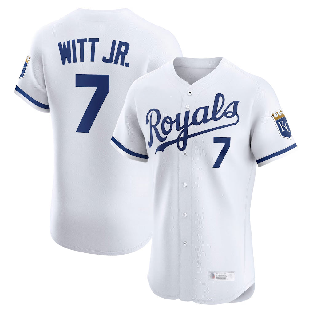 Kdoa KC.Royals #7 Bobby Witt Jr. Player White Alt Limited Elite Home Stitched Jerseys