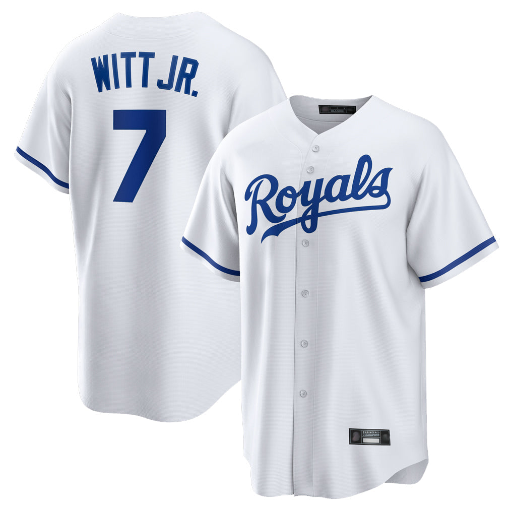 Kdoa KC.Royals #7 Bobby Witt Jr. Player White Home Game Stitched Jerseys