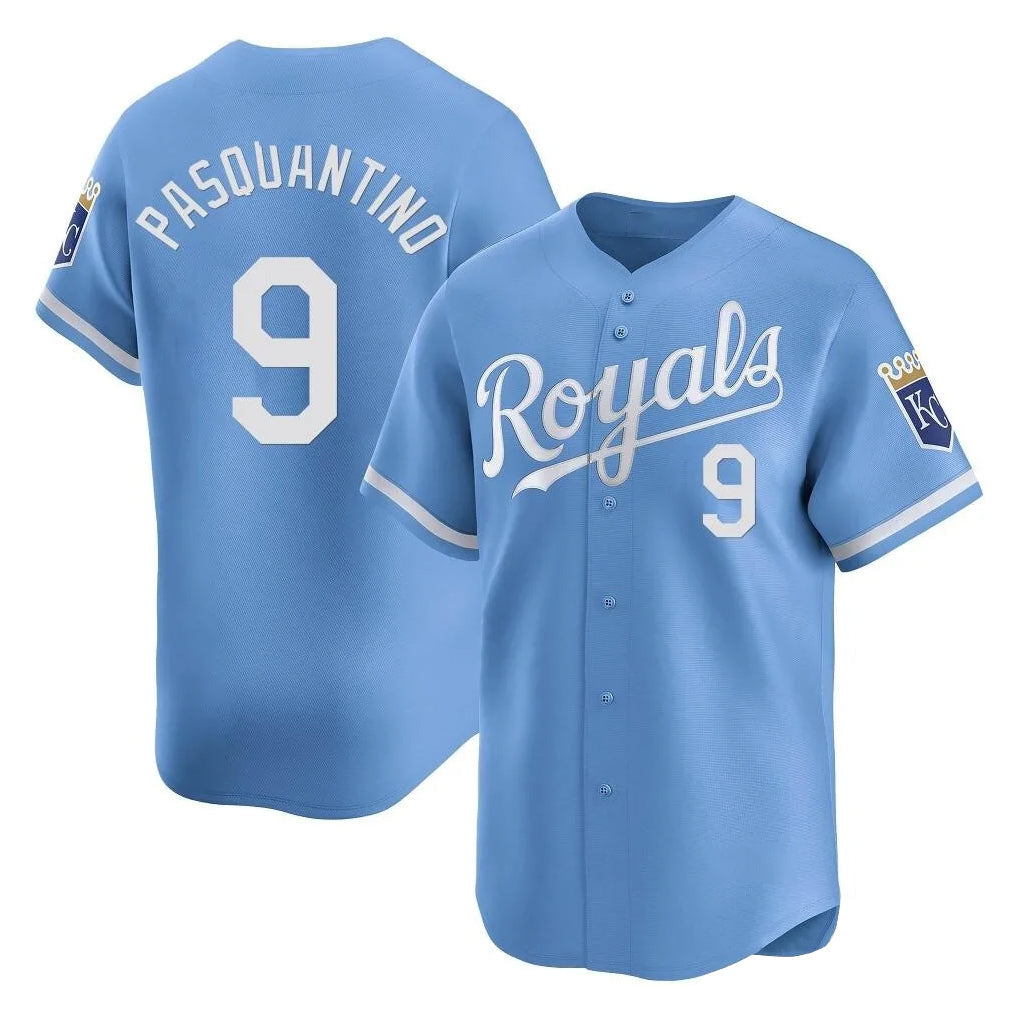 Kdoa KC.Royals #9 Vinnie Pasquantino Player Light Blue Alt Limited Home Stitched Jerseys