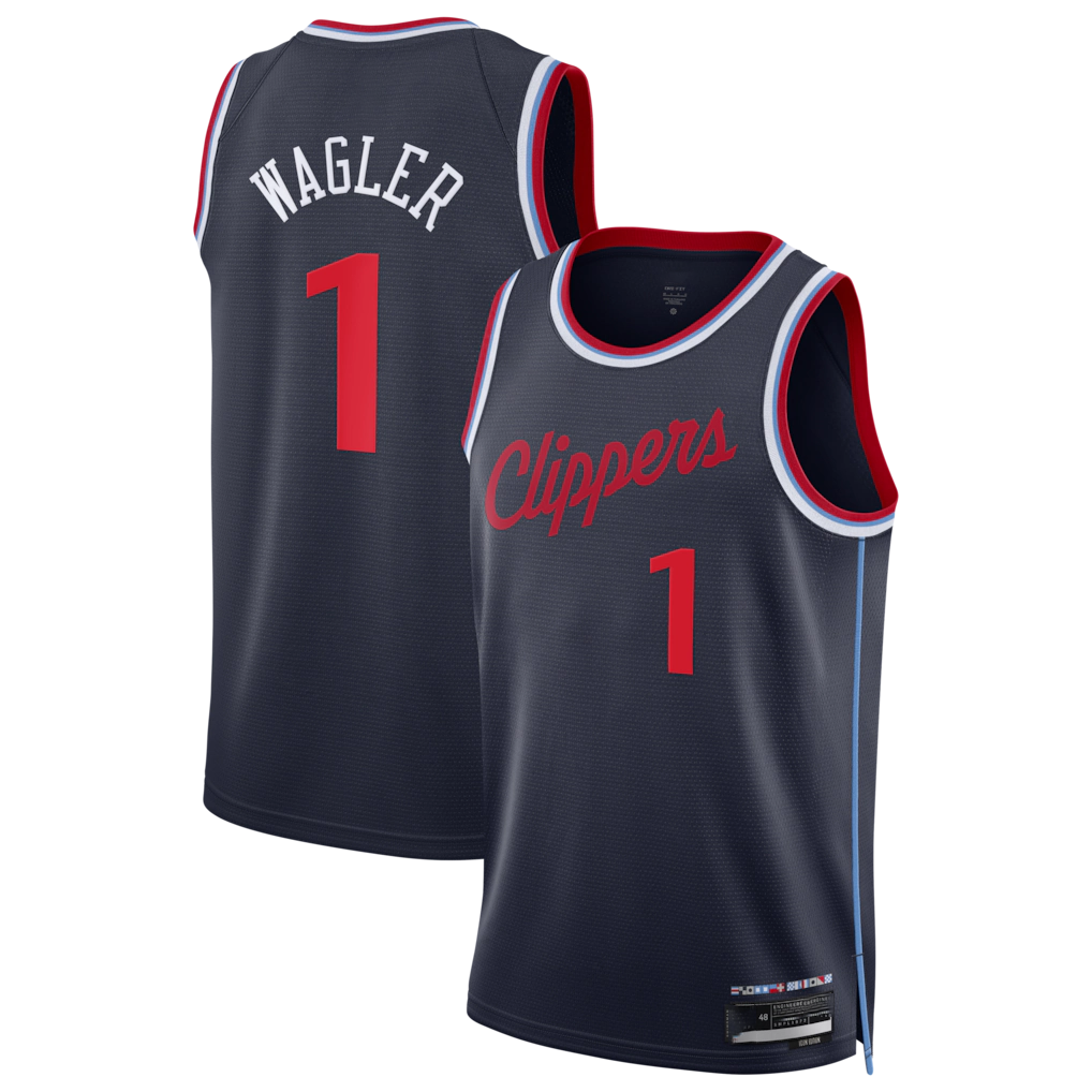 Kdoa LA.Clippers #1 Keaton Wagler Navy Swingman Stitched Jerseys - Icon Edition