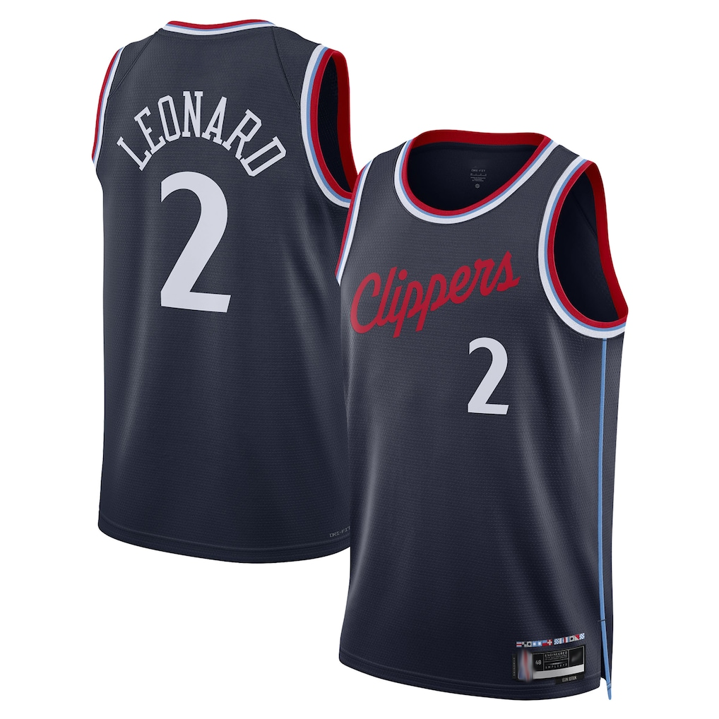 Kdoa LA.Clippers #2 Kawhi Leonard Navy 2024-2025 Swingman Stitched Jerseys - Icon Edition