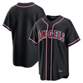 Kdoa LA.Angels Black Fashion Out Home Game Blank Player Stitched Jerseys