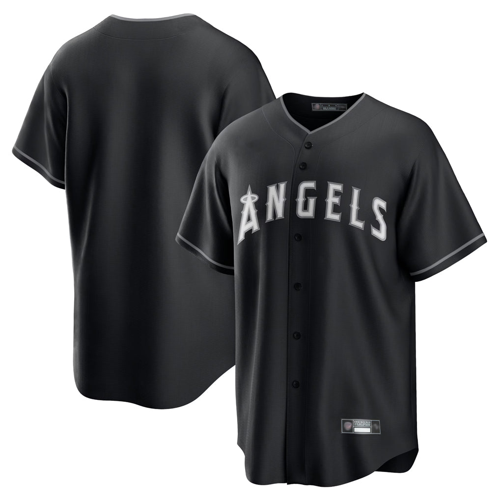 Kdoa LA.Angels Black Lights Out Fashion T-shirt Blank Player Stitched Jerseys