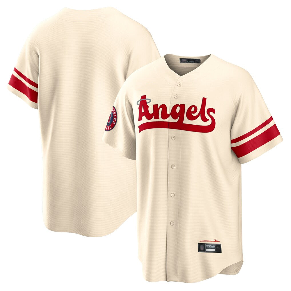 Kdoa LA.Angels Cream City Connect Home Blank Player Stitched Jerseys