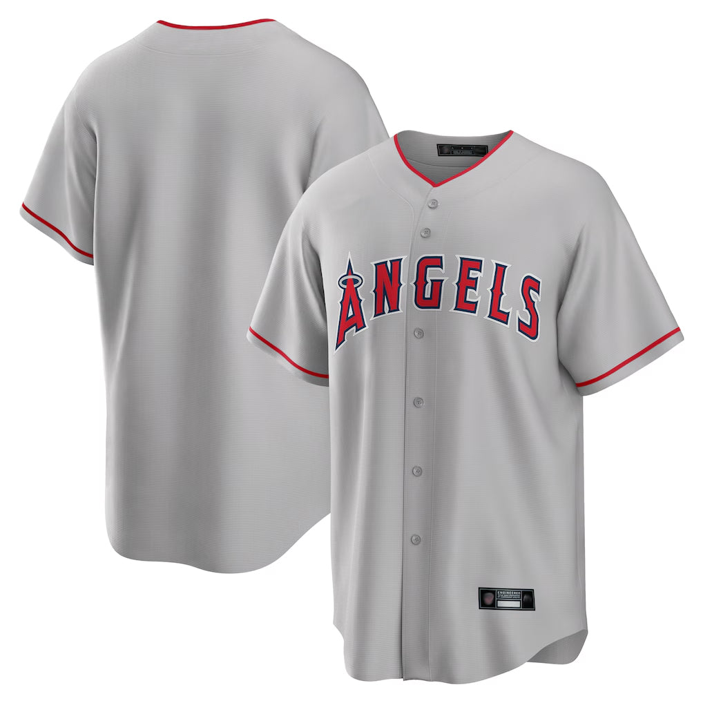 Kdoa LA.Angels Gray Home Game Blank Player Stitched Jerseys