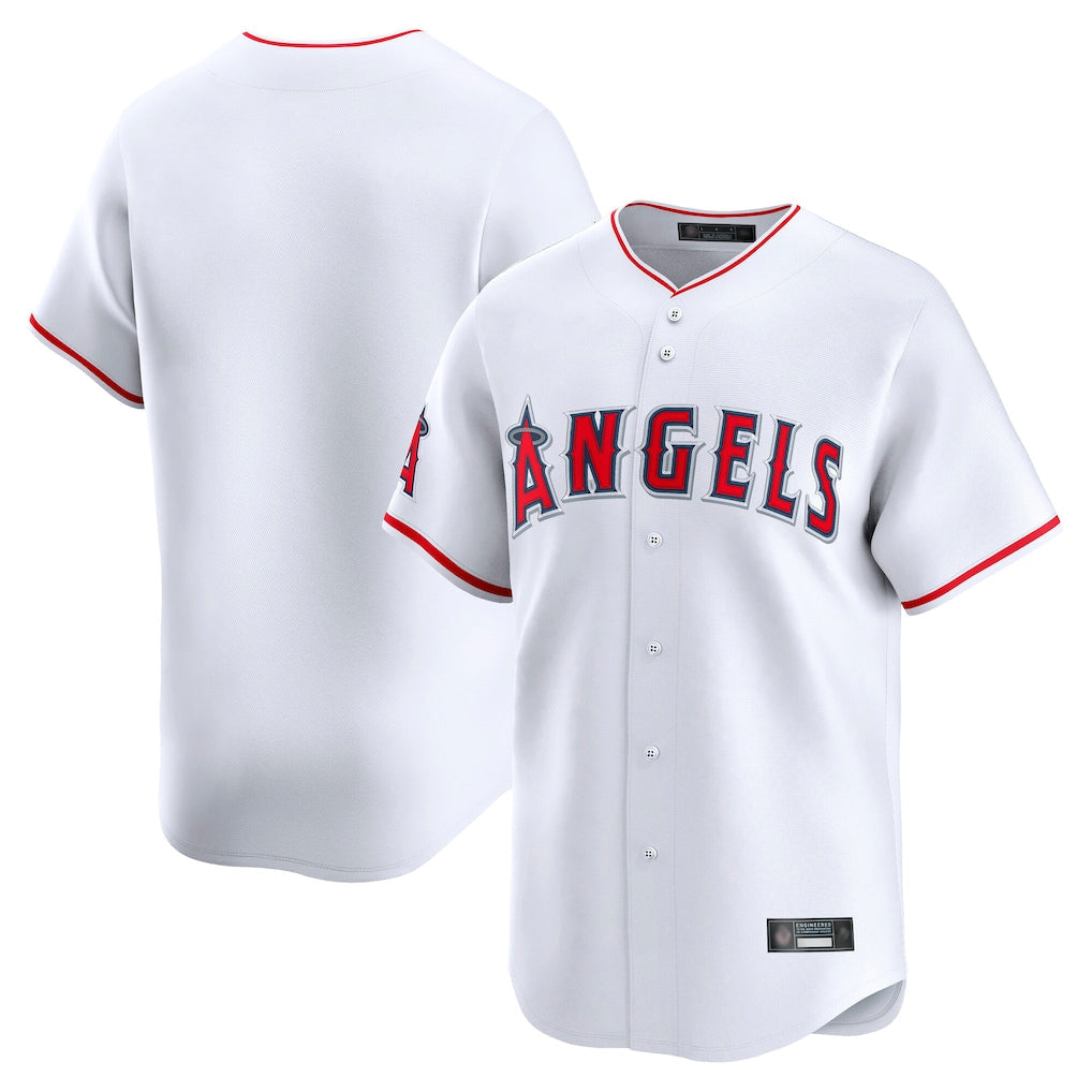 Kdoa LA.Angels White Limited Home Blank Player Stitched Jerseys