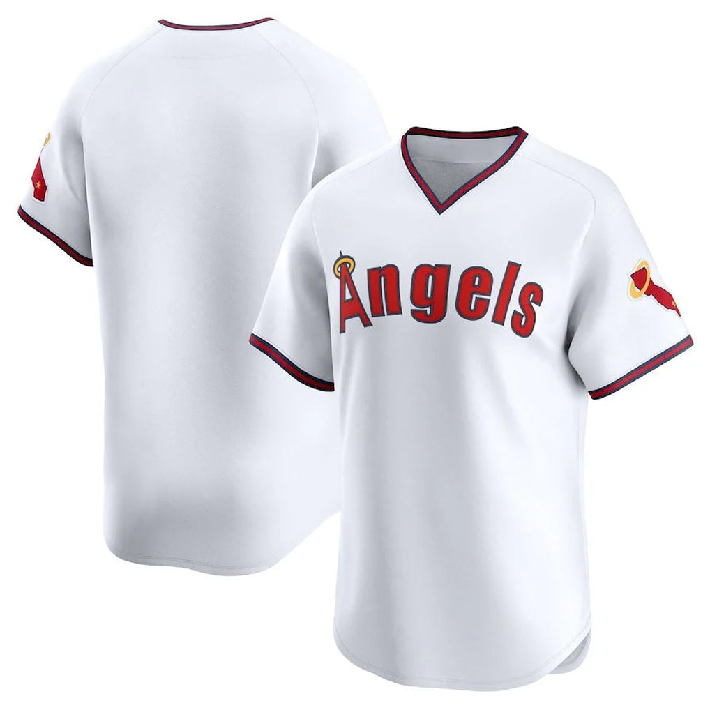 Kdoa LA.Angels White T-shirt Home Limited Blank Player Stitched Jerseys