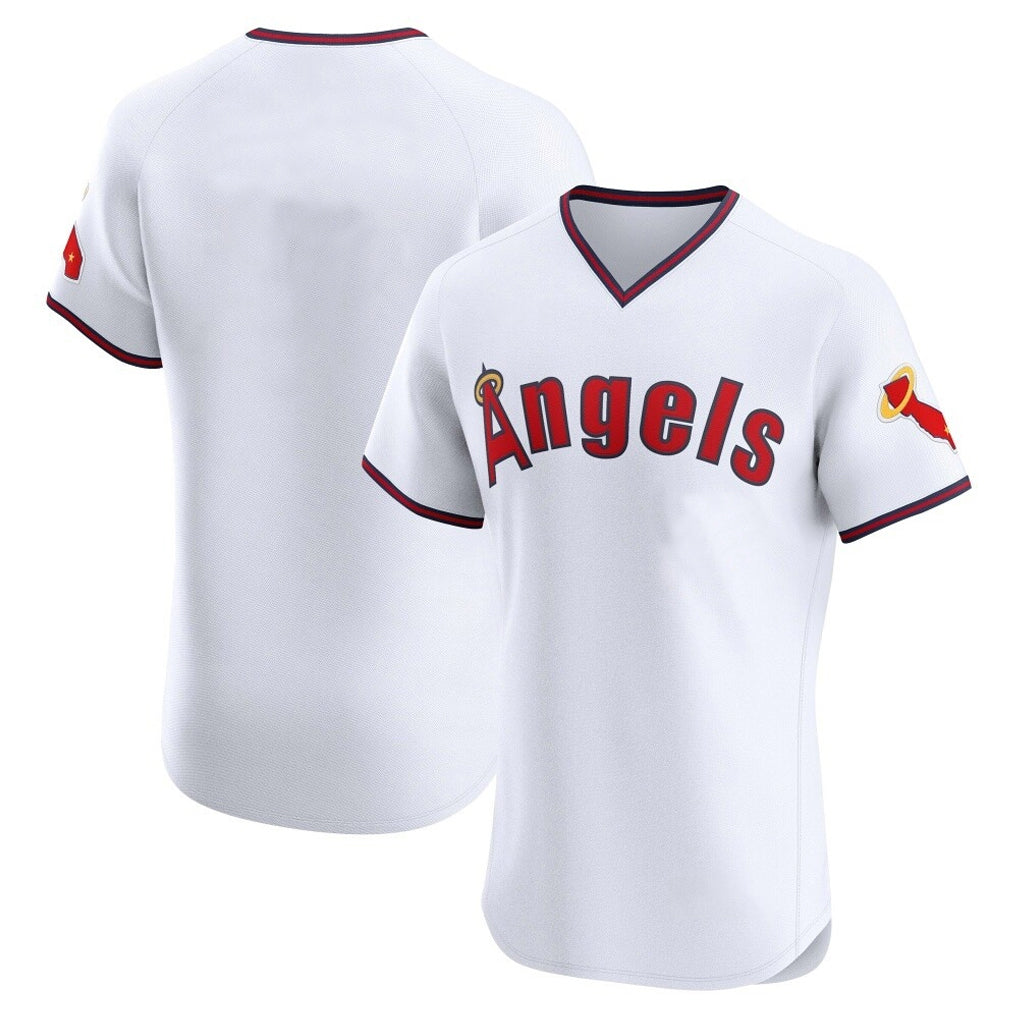 Kdoa LA.Angels White T-shirt Home Limited Elite Blank Player Stitched Jerseys