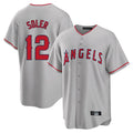 Kdoa LA.Angels #12 Jorge Soler Player Gray Home Game Stitched Jerseys