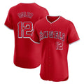 Kdoa LA.Angels #12 Jorge Soler Player Red Home Limited Elite Stitched Jerseys