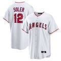 Kdoa LA.Angels #12 Jorge Soler Player White Home Game Stitched Jerseys