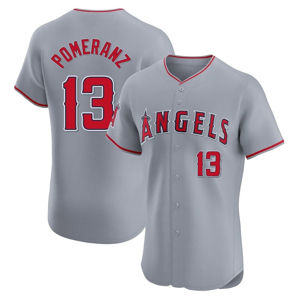Kdoa LA.Angels #13 Drew Pomeranz Player Gray Home Limited Elite Stitched Jerseys