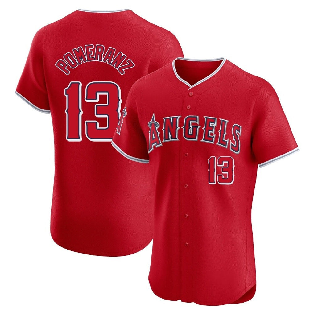 Kdoa LA.Angels #13 Drew Pomeranz Player Red Home Limited Elite Stitched Jerseys