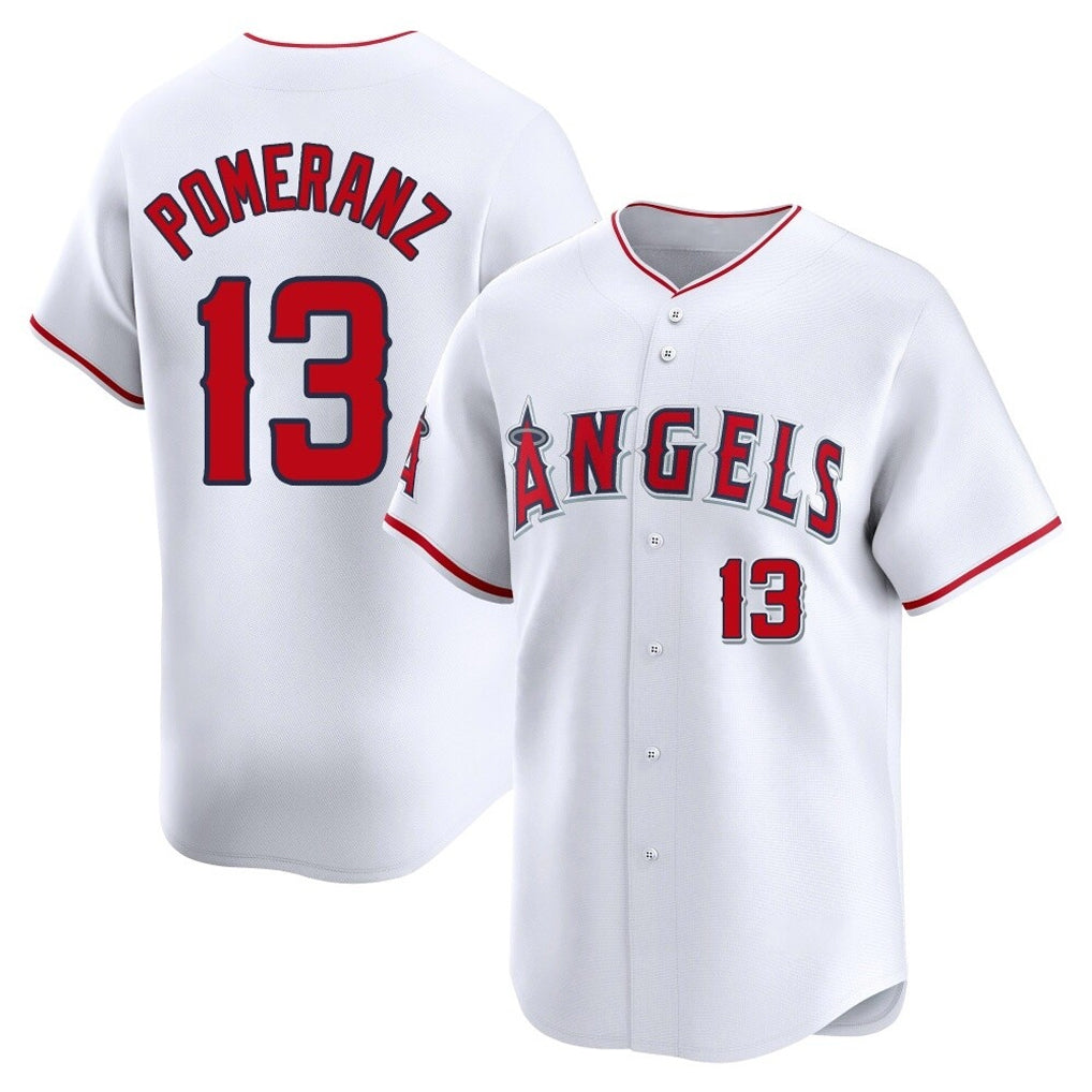 Kdoa LA.Angels #13 Drew Pomeranz Player White Limited Home Stitched Jerseys