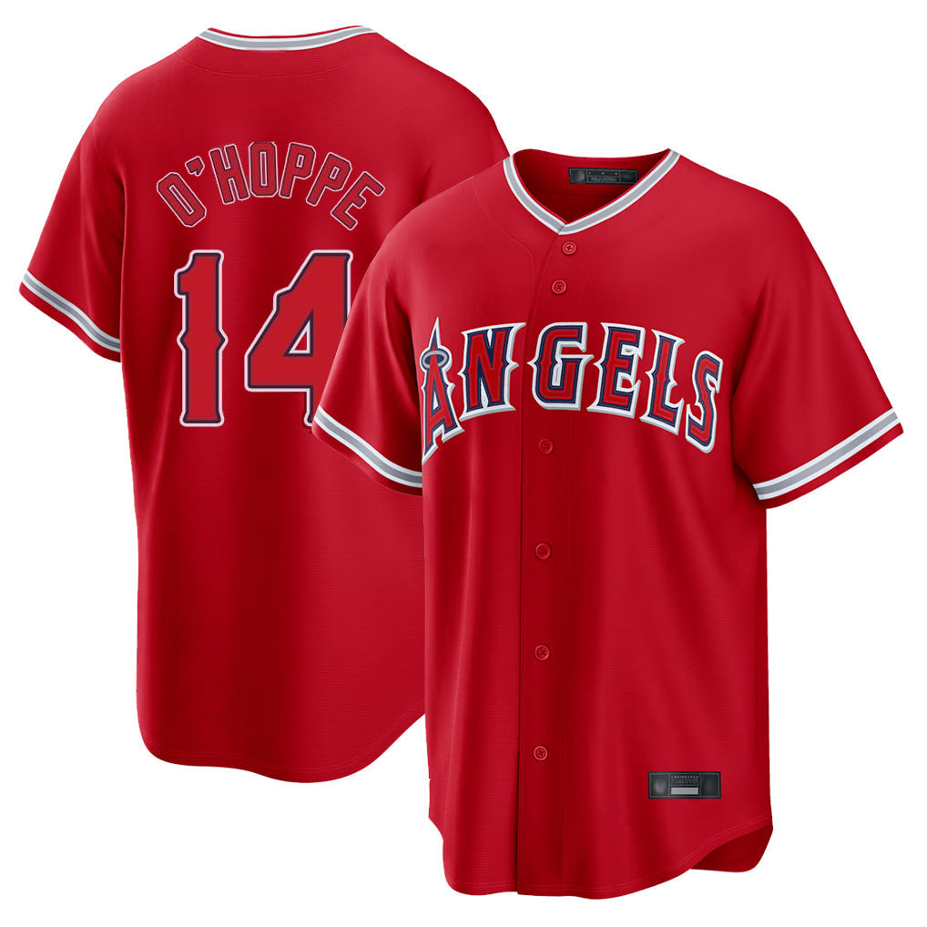 Kdoa LA.Angels #14 Logan O'Hoppe Player Red Home Game Stitched Jerseys