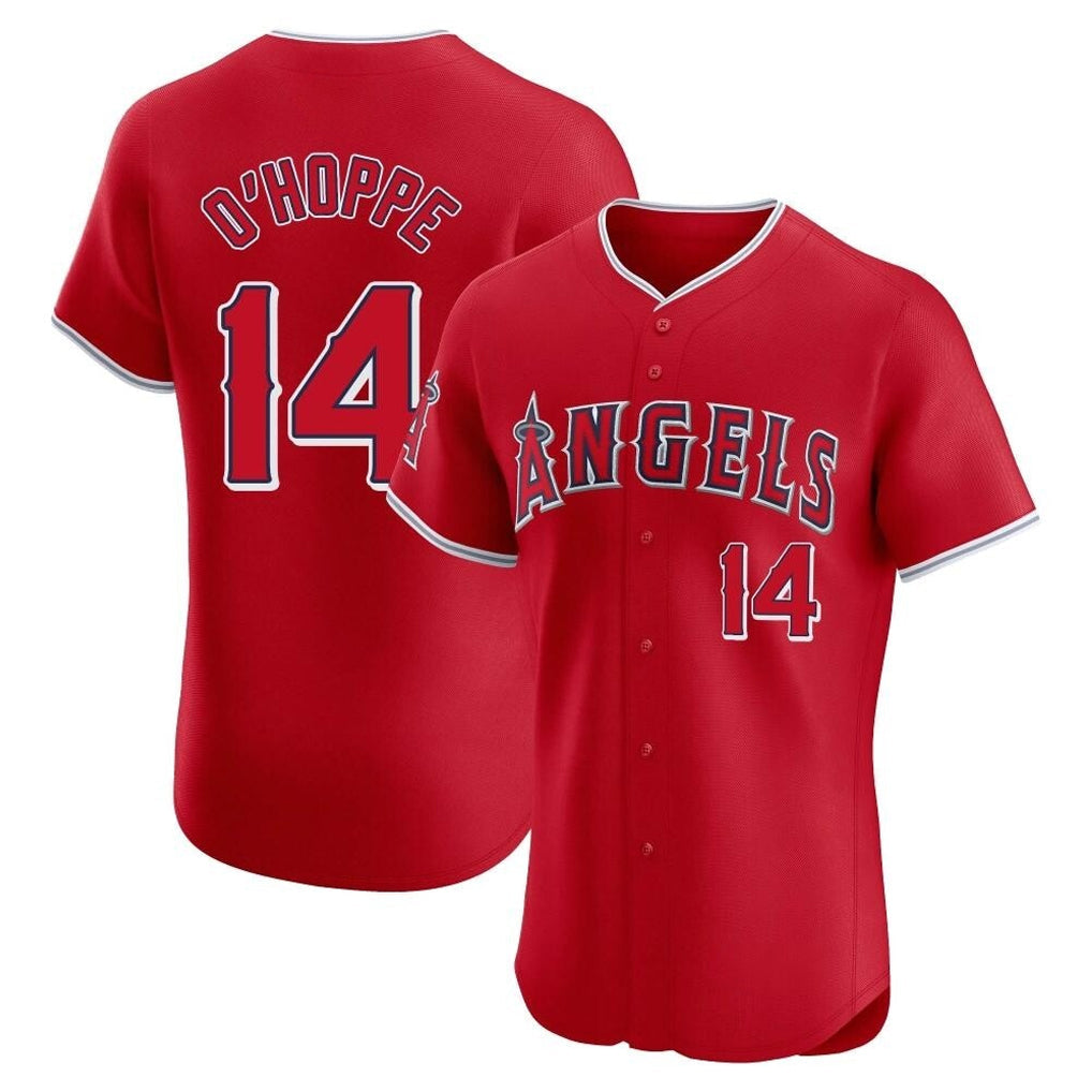 Kdoa LA.Angels #14 Logan O'Hoppe Player Red Home Limited Elite Stitched Jerseys