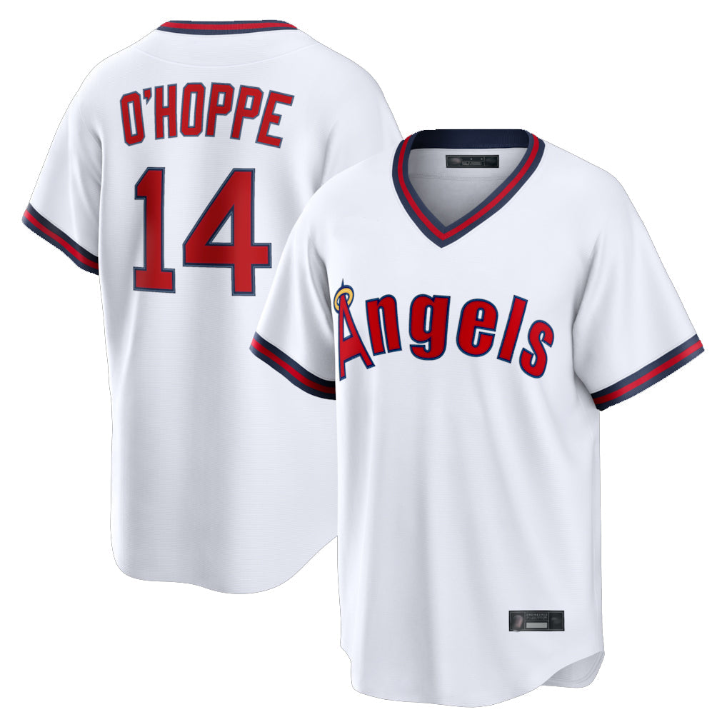 Kdoa LA.Angels #14 Logan O'Hoppe Player White T-shirt Home Game Stitched Jerseys