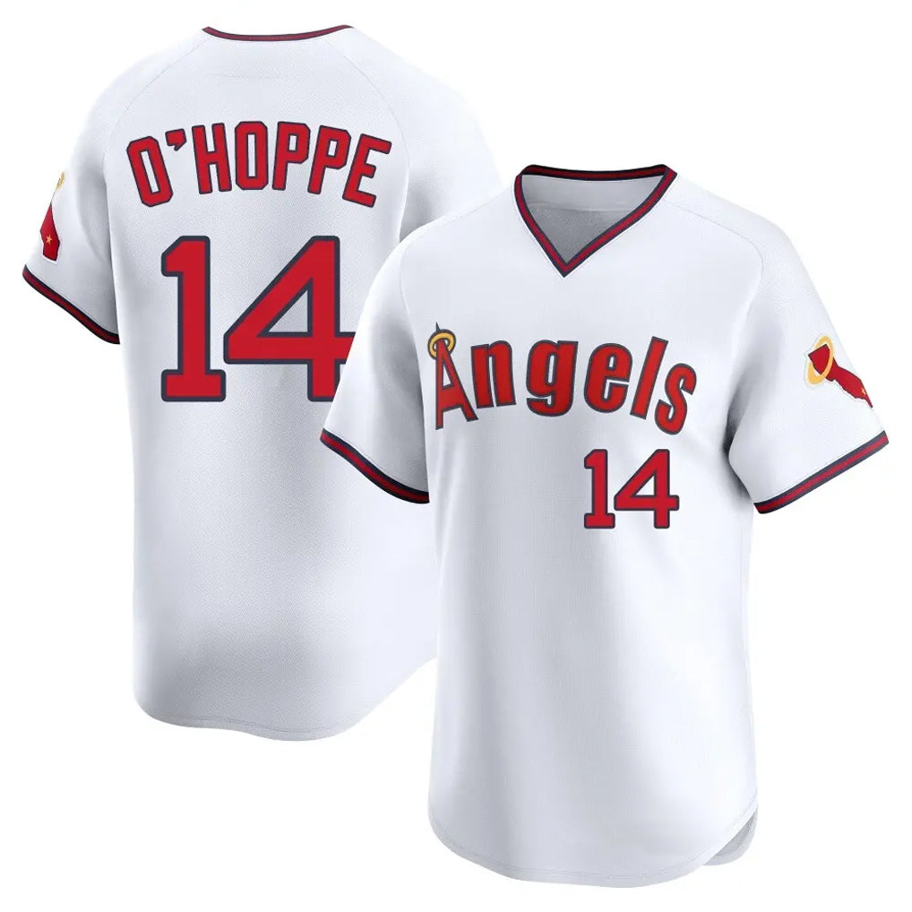 Kdoa LA.Angels #14 Logan O'Hoppe Player White T-shirt Home Limited Stitched Jerseys