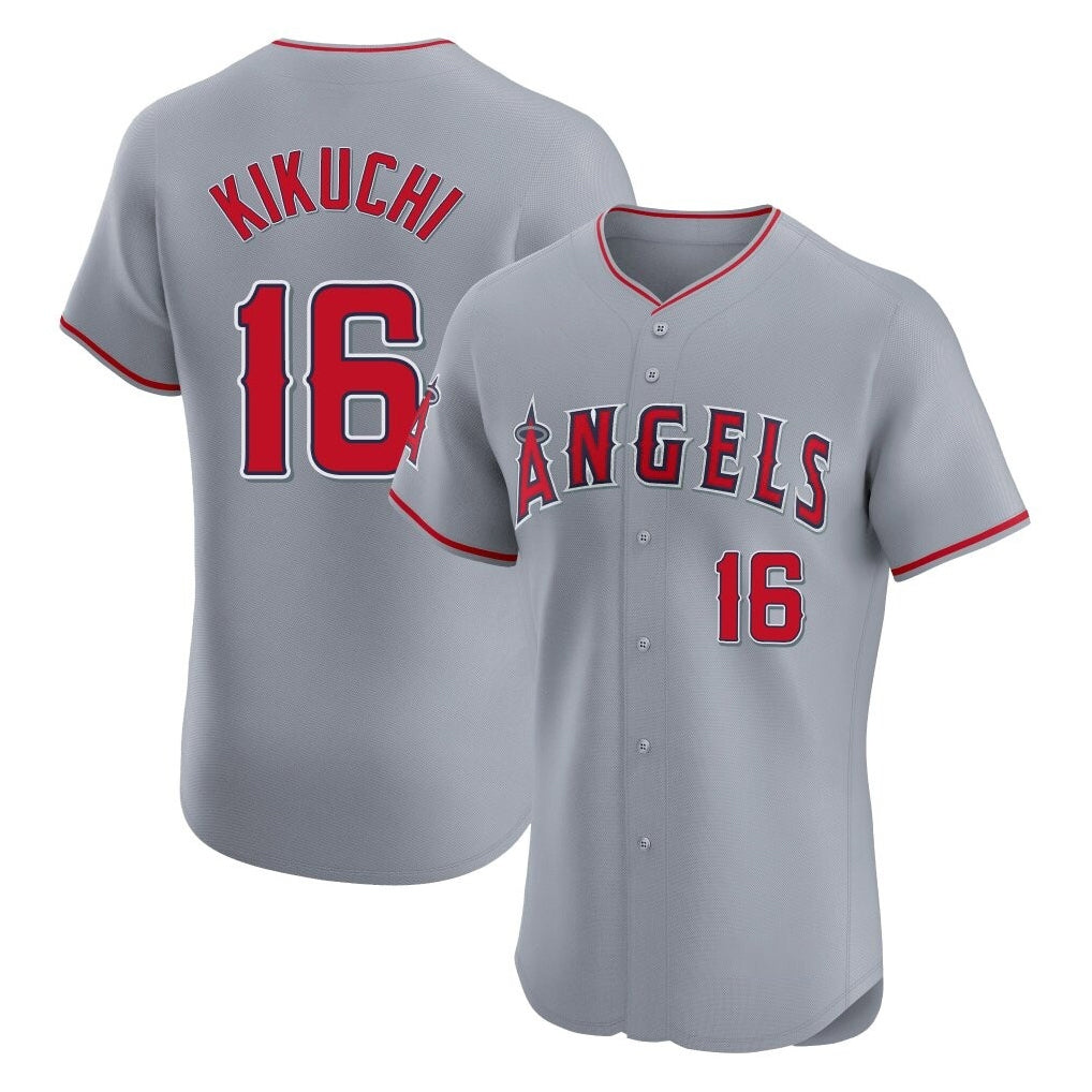 Kdoa LA.Angels #16 Yusei Kikuchi Player Gray Home Limited Elite Stitched Jerseys
