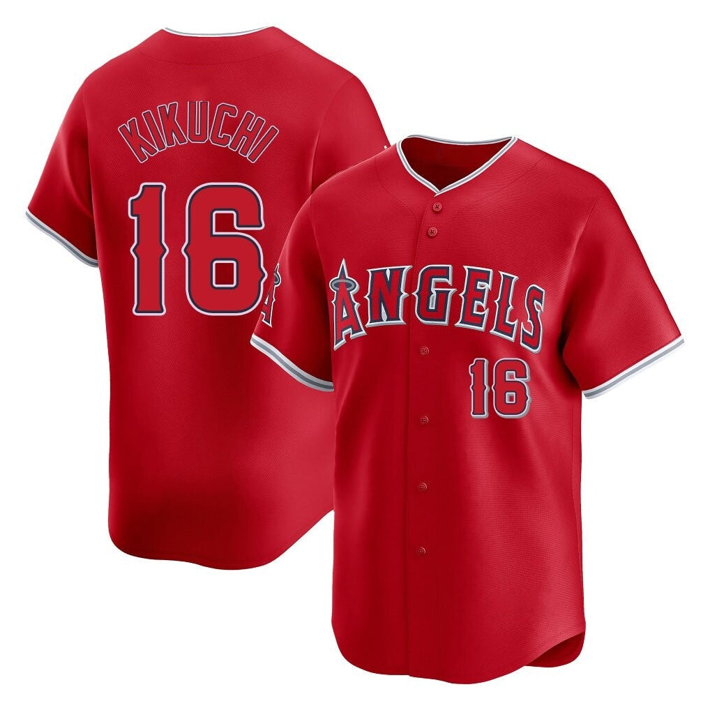 Kdoa LA.Angels #16 Yusei Kikuchi Player Red Home Limited Stitched Jerseys