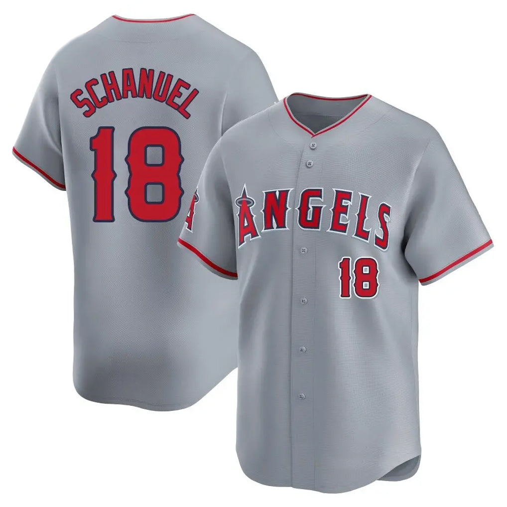 Kdoa LA.Angels #18 Nolan Schanuel Player Gray Home Limited Stitched Jerseys