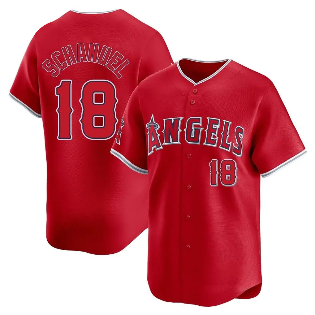 Kdoa LA.Angels #18 Nolan Schanuel Player Red Home Limited Stitched Jerseys