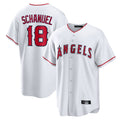 Kdoa LA.Angels #18 Nolan Schanuel Player White Home Game Stitched Jerseys