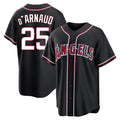 Kdoa LA.Angels #25 Travis d'Arnaud Player Black Fashion Out Home Game Stitched Jerseys