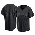 Kdoa LA.Angels #25 Travis d'Arnaud Player Black Pitch Fashion T-shirt Stitched Jerseys