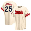 Kdoa LA.Angels #25 Travis d'Arnaud Player Cream City Connect Home Stitched Jerseys