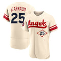 Kdoa LA.Angels #25 Travis d'Arnaud Player Cream City Connect Limited ELite Home Stitched Jerseys