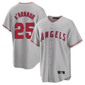 Kdoa LA.Angels #25 Travis d'Arnaud Player Gray Home Game Stitched Jerseys