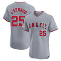 Kdoa LA.Angels #25 Travis d'Arnaud Player Gray Home Limited Elite Stitched Jerseys