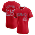 Kdoa LA.Angels #25 Travis d'Arnaud Player Red Home Limited Elite Stitched Jerseys