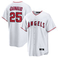 Kdoa LA.Angels #25 Travis d'Arnaud Player White Home Game Stitched Jerseys