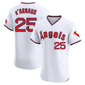 Kdoa LA.Angels #25 Travis d'Arnaud Player White T-shirt Home Limited Elite Stitched Jerseys