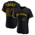 Kdoa LA.Angels #27 Mike Trout Player Black Snake Skin City Limited Elite Home Stitched Jerseys