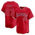 Kdoa LA.Angels #27 Mike Trout Player Red Home Limited Stitched Jerseys