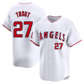 Kdoa LA.Angels #27 Mike Trout Player White Limited Home Stitched Jerseys