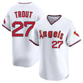 Kdoa LA.Angels #27 Mike Trout Player White T-shirt Home Limited Stitched Jerseys