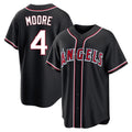 Kdoa LA.Angels #4 Christian Moore Player Black Fashion Out Home Game Stitched Jerseys