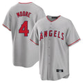 Kdoa LA.Angels #4 Christian Moore Player Gray Home Game Stitched Jerseys