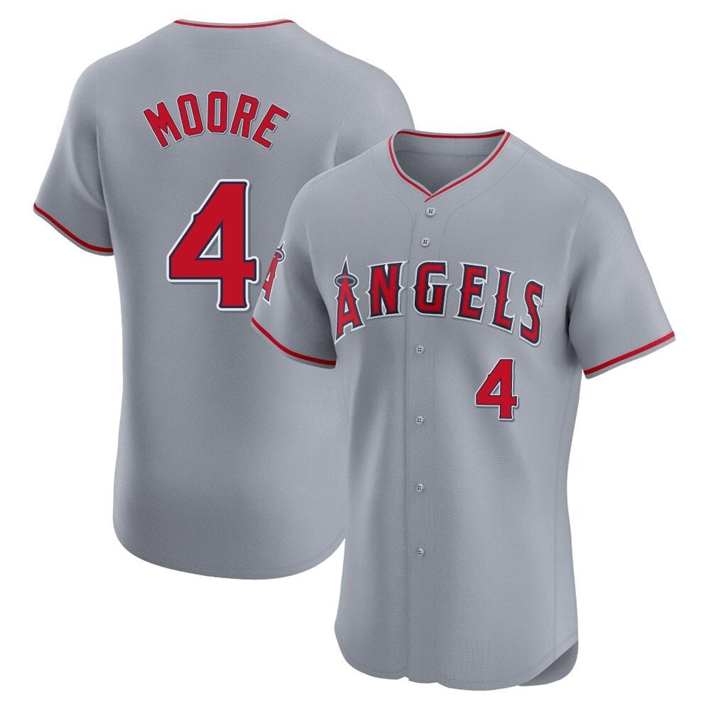 Kdoa LA.Angels #4 Christian Moore Player Gray Home Limited Elite Stitched Jerseys