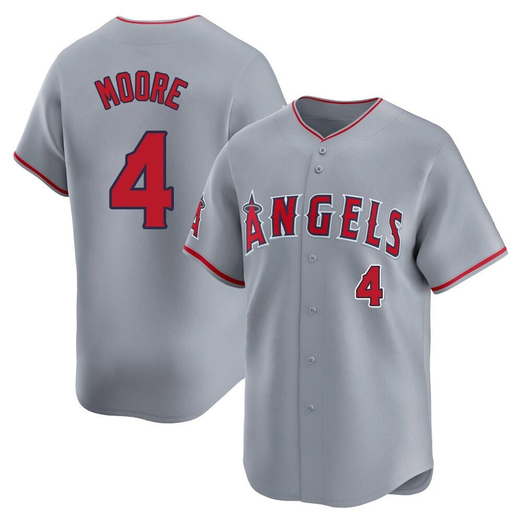 Kdoa LA.Angels #4 Christian Moore Player Gray Home Limited Stitched Jerseys