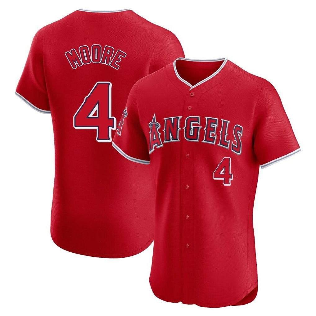 Kdoa LA.Angels #4 Christian Moore Player Red Home Limited Elite Stitched Jerseys