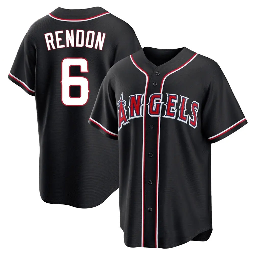 Kdoa LA.Angels #6 Anthony Rendon Player Black Fashion Out Home Game Stitched Jerseys