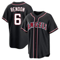 Kdoa LA.Angels #6 Anthony Rendon Player Black Fashion Out Home Game Stitched Jerseys