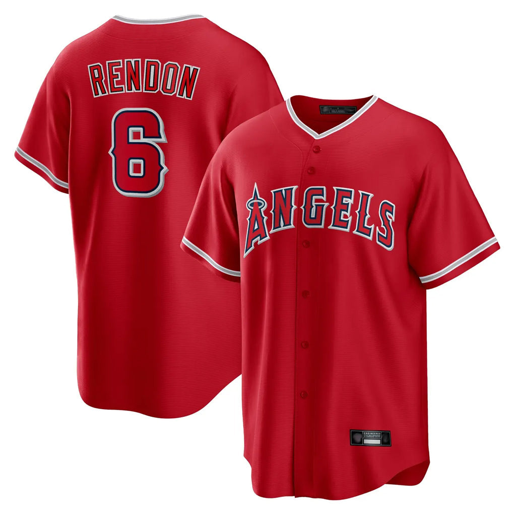 Kdoa LA.Angels #6 Anthony Rendon Player Red Home Game Stitched Jerseys